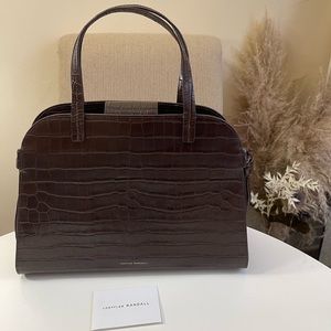 Loeffler Randal Clarice Satchel Bag, Brown Croc